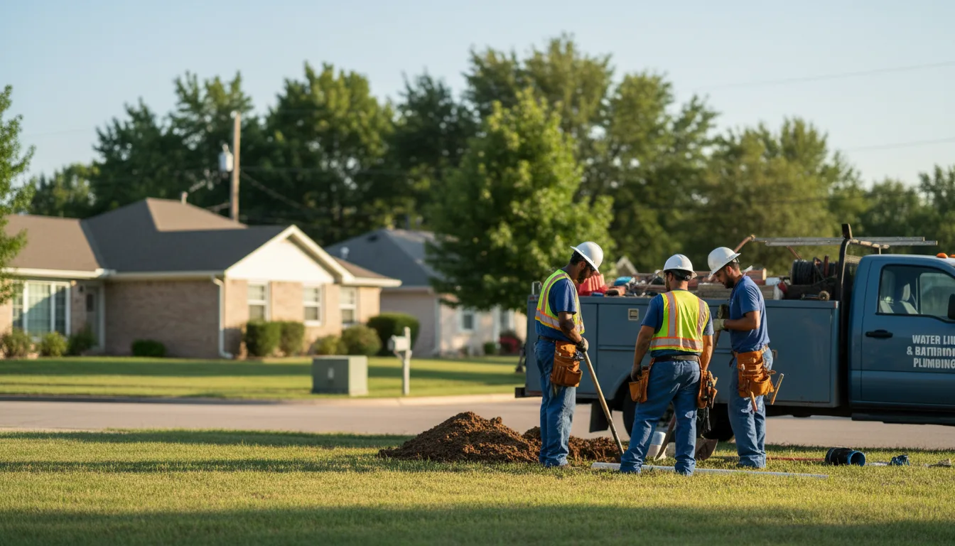 Residential water line and bathroom plumbing service in Ingram, TX